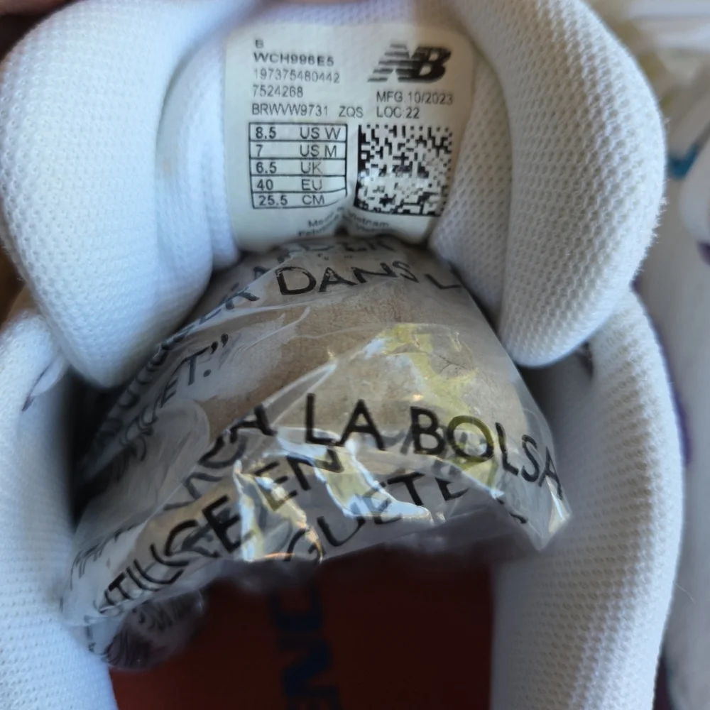 SOLD.     New Balance White and Multicolor Sneakers - Picture 8 of 9